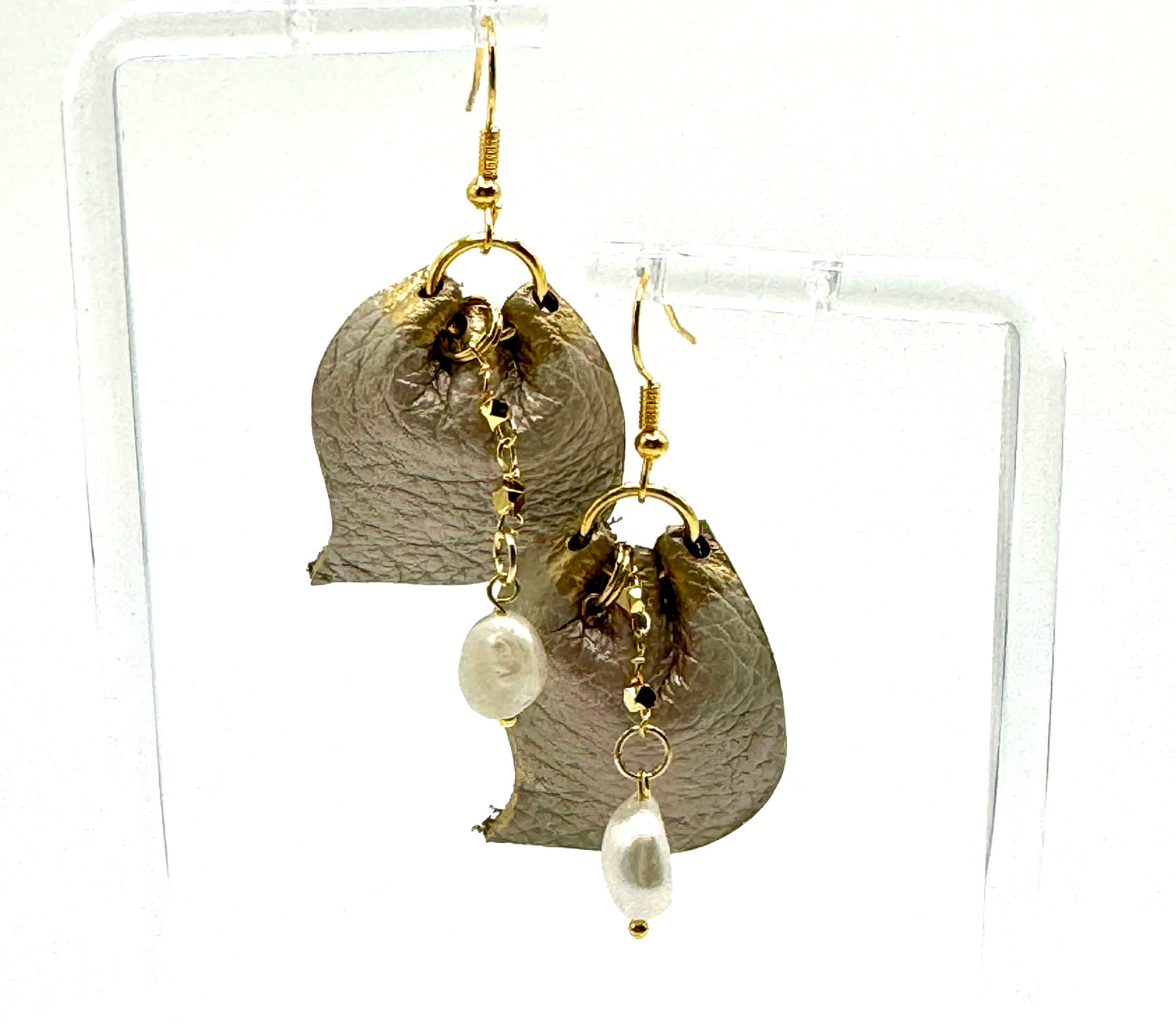 The Cynthia Pearl Leather Earrings