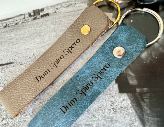 Dum Spiro Spero Leather Keychain