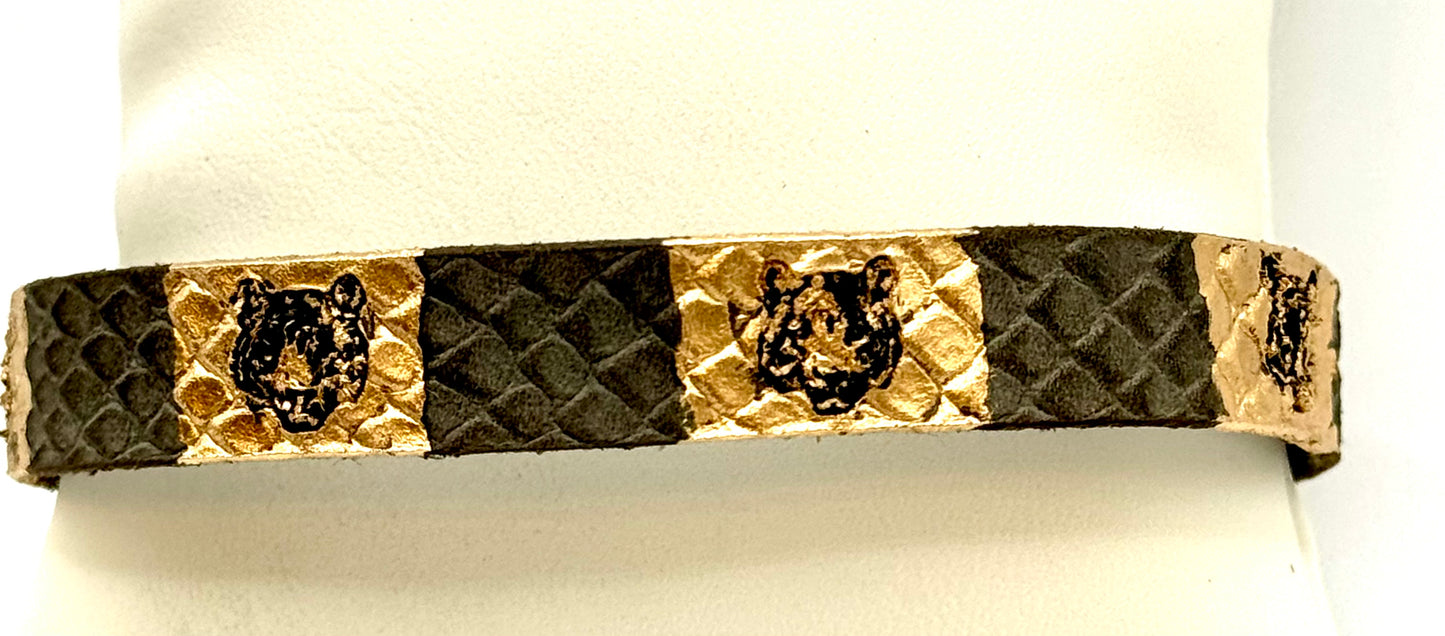 Tiger Adjustable Leather Cuff