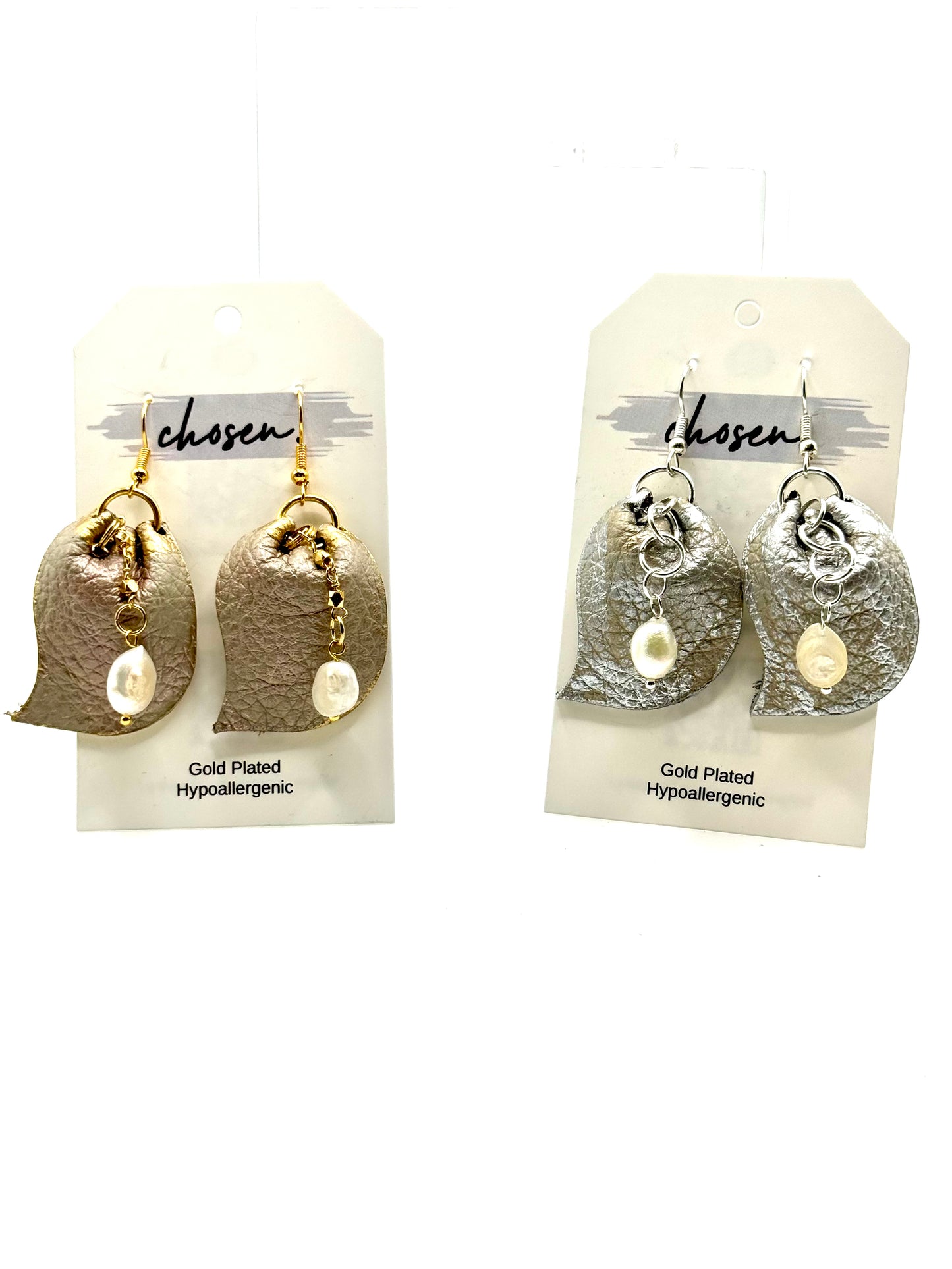 The Cynthia Pearl Leather Earrings