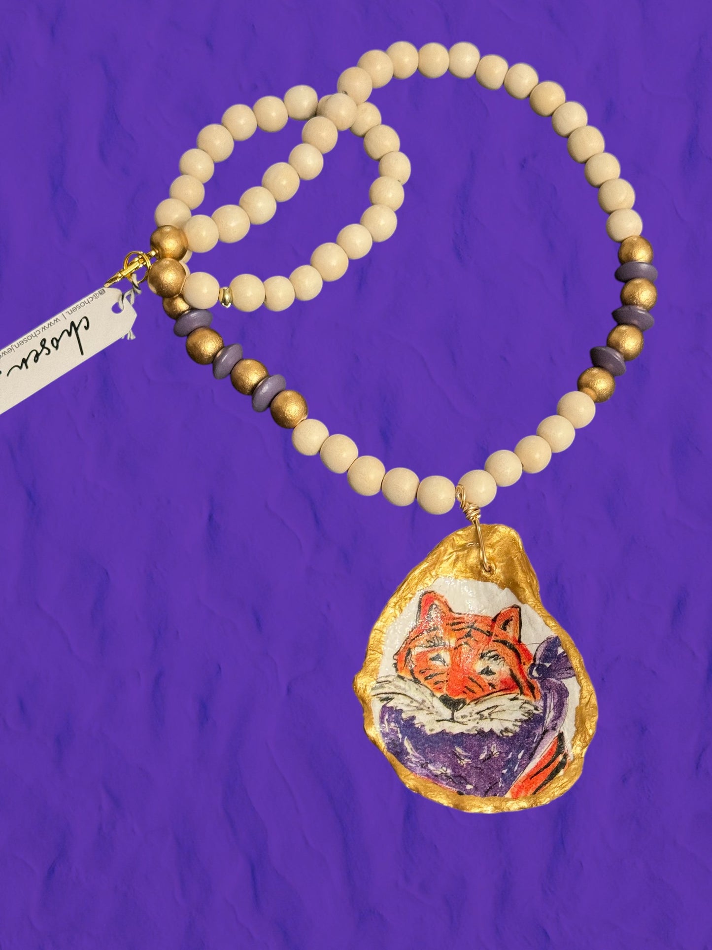 Tiger Rag Oyster Shell Necklace