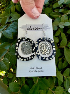 The Jodi Hand Painted Leather Earrings