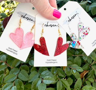 The Beth Glitter Heart Earring Collection